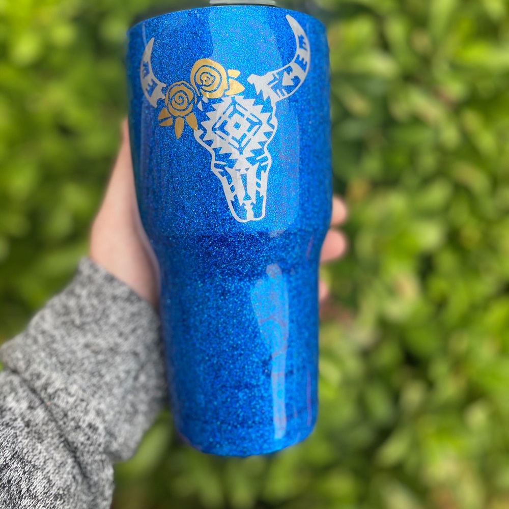Texas glittered tumbler